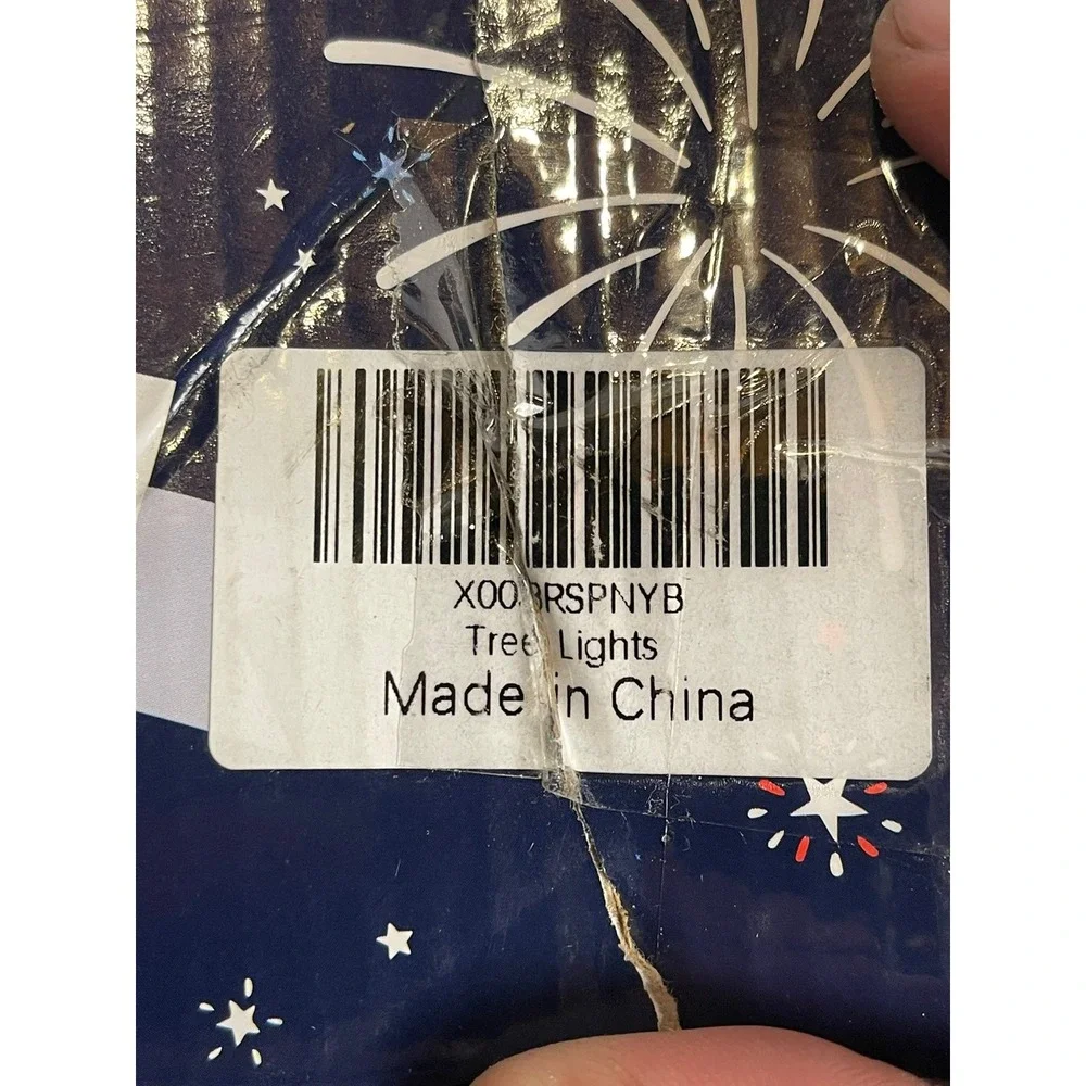 Set of 2 Patriotic LED Birch Tree Lights Red White Blue Star Independence Day‎